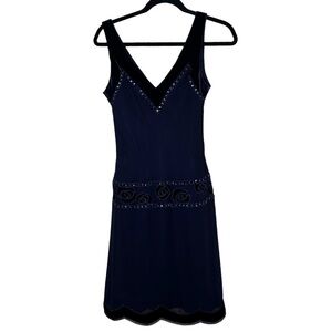 Nine West Silk and Sequin Embellished Evening Party Dress